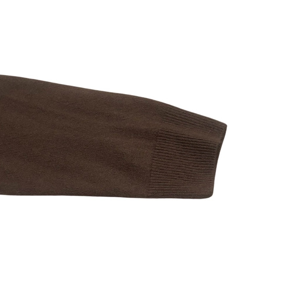 Crystal Kobe Quarter Zip Sweater | Chocolate Brown | Size M - Picture 6 of 6